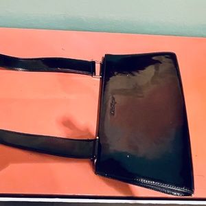 Vintage Ferragamo Black Patent Leather Shoulder Bag, Small.